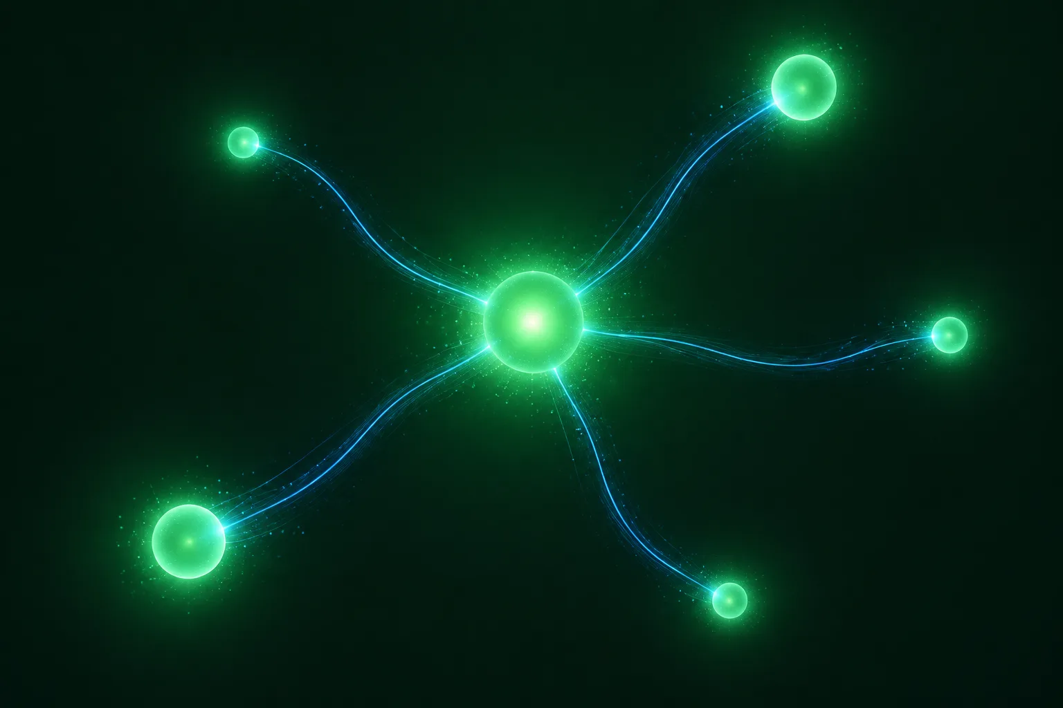 One central node branching outward to five smaller nodes, representing the five contract categories on Kalshi
